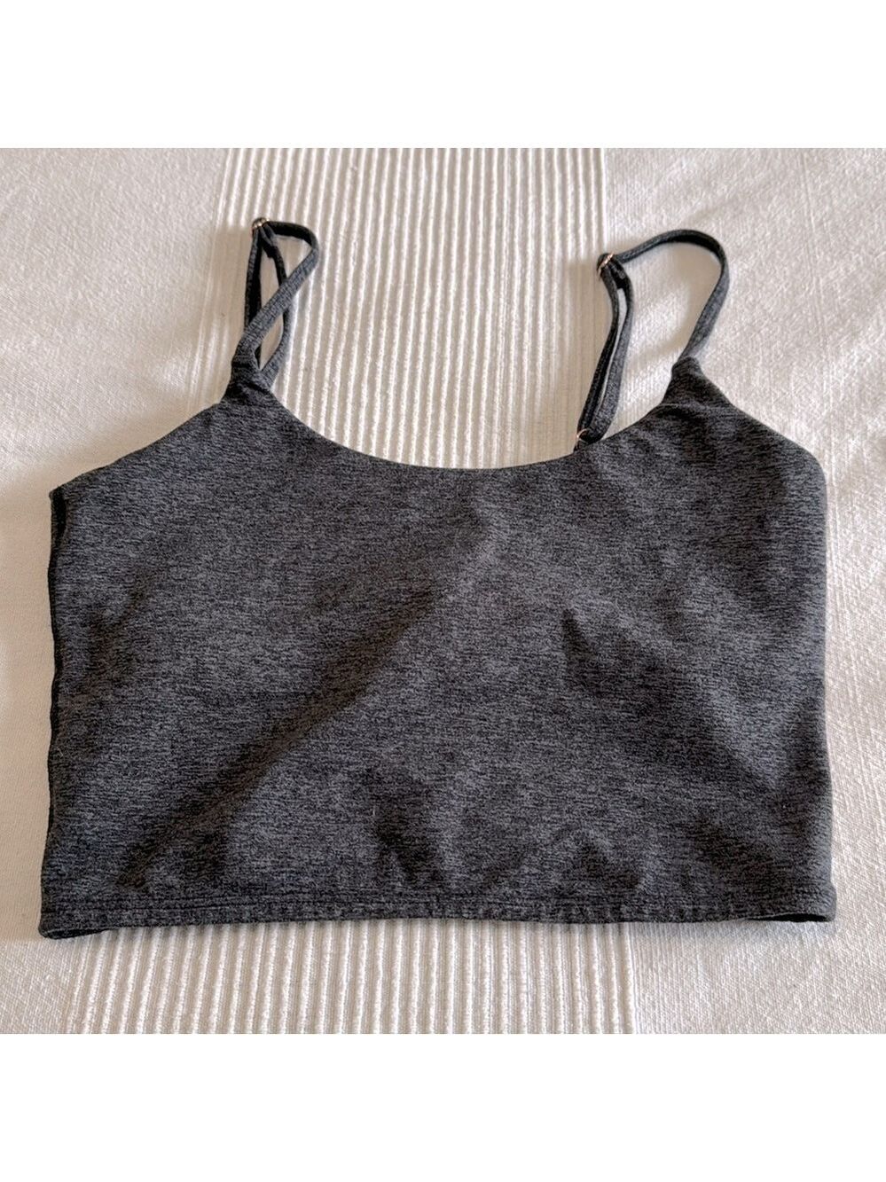 Spiritual Gangster Charcoal Gray Seamless Crop Tank Small